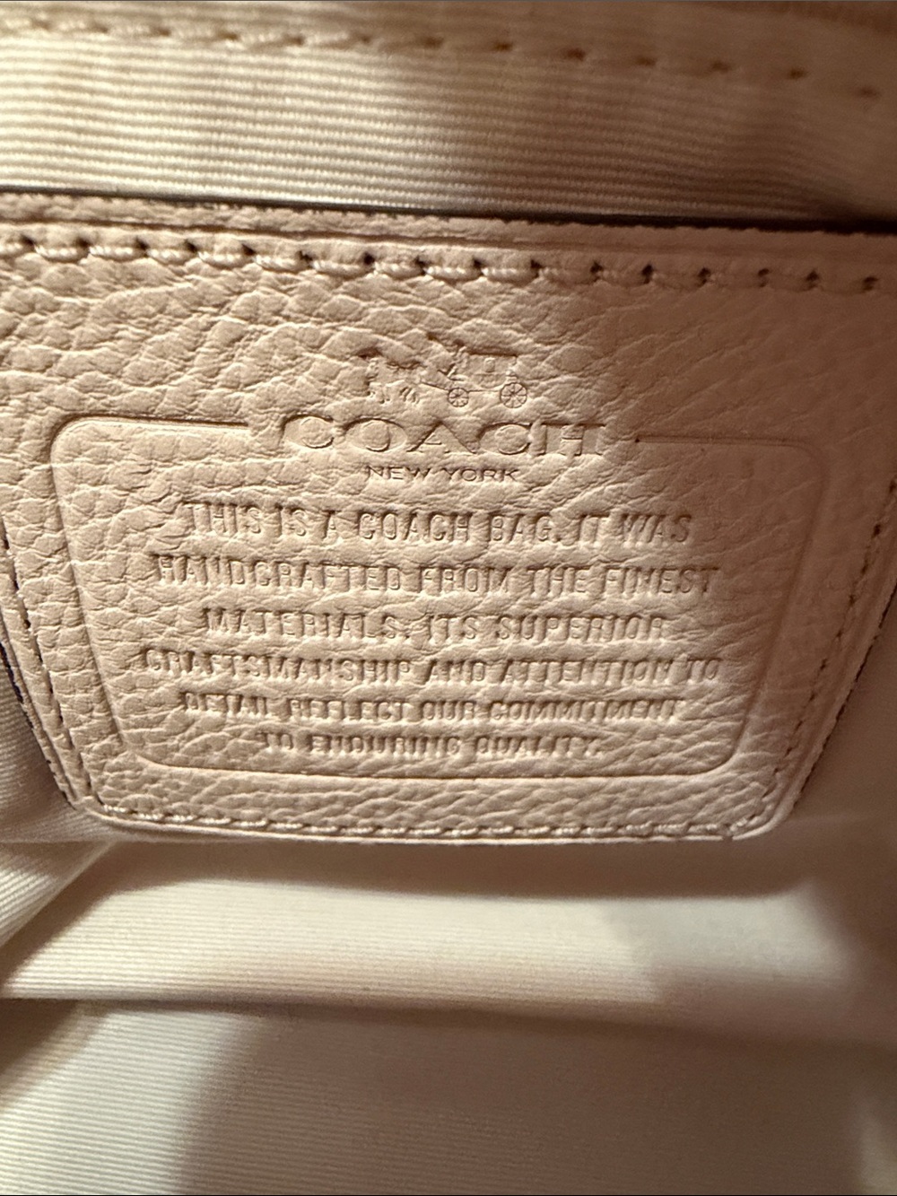 Coach Pebbled Leather Satchel Crossbody Ivory Cream Bag - Picture 8 of 12